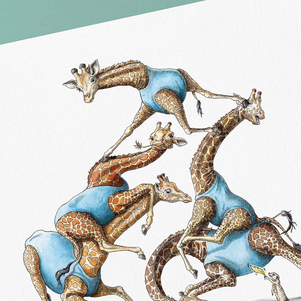A Tower of Giraffes Print