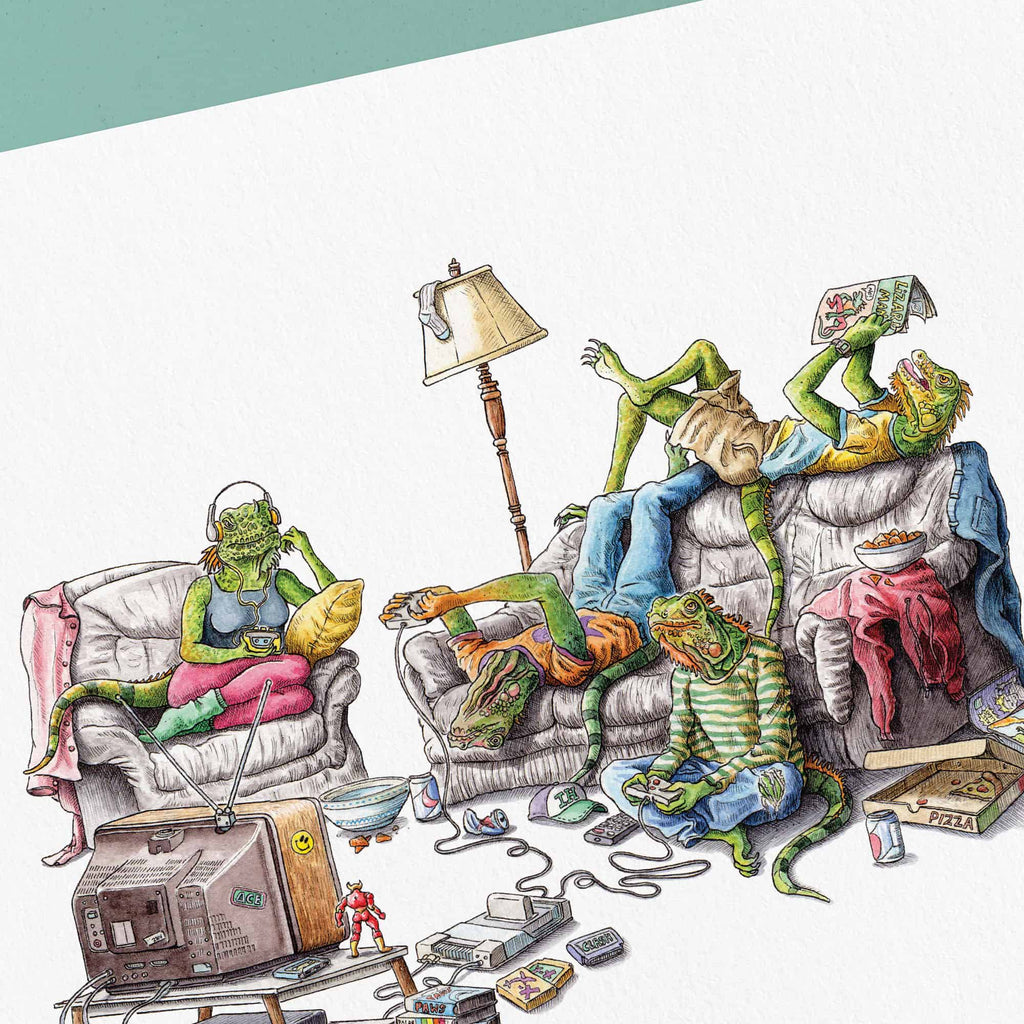 A Mess of Iguanas Print