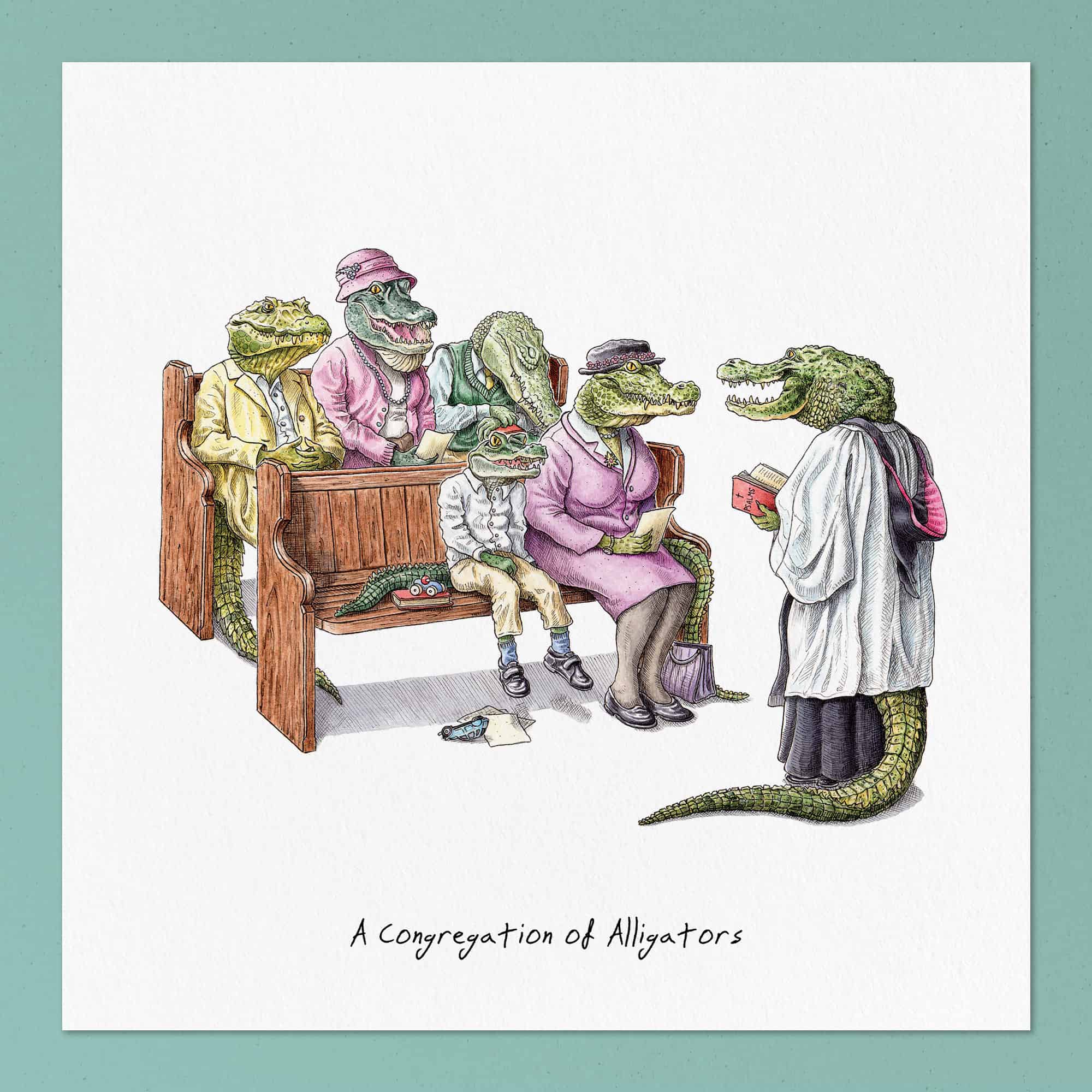 A Congregation Of Alligators Print