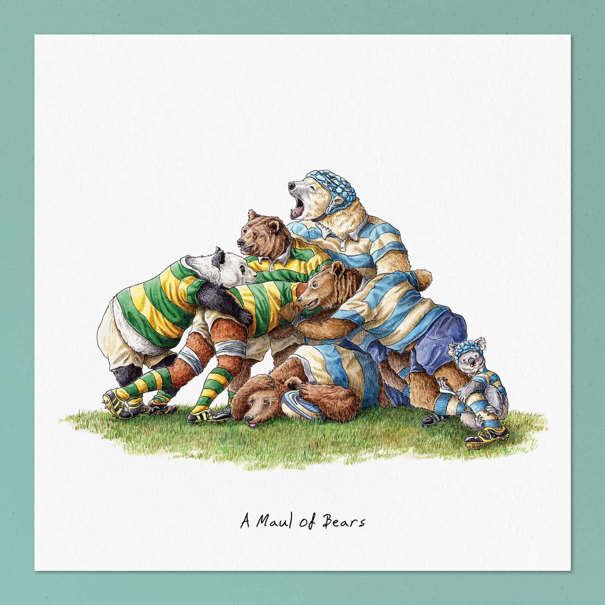 A Maul Of Bears Print