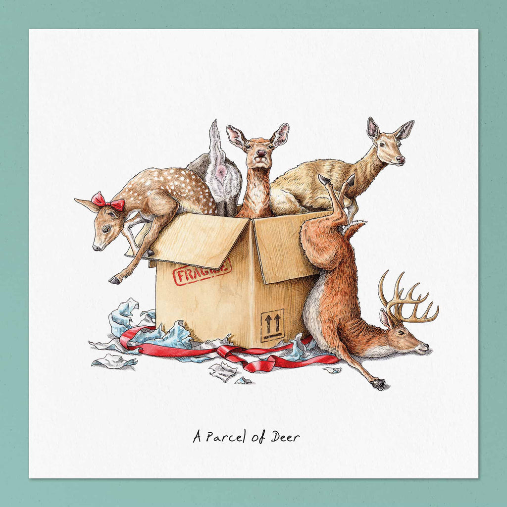 A Parcel of Deer Print