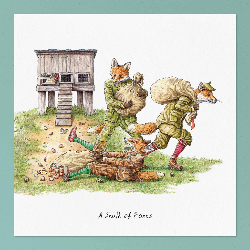 A Skulk Of Foxes Print