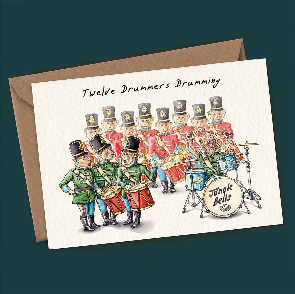Twelve Drummers Drumming Card