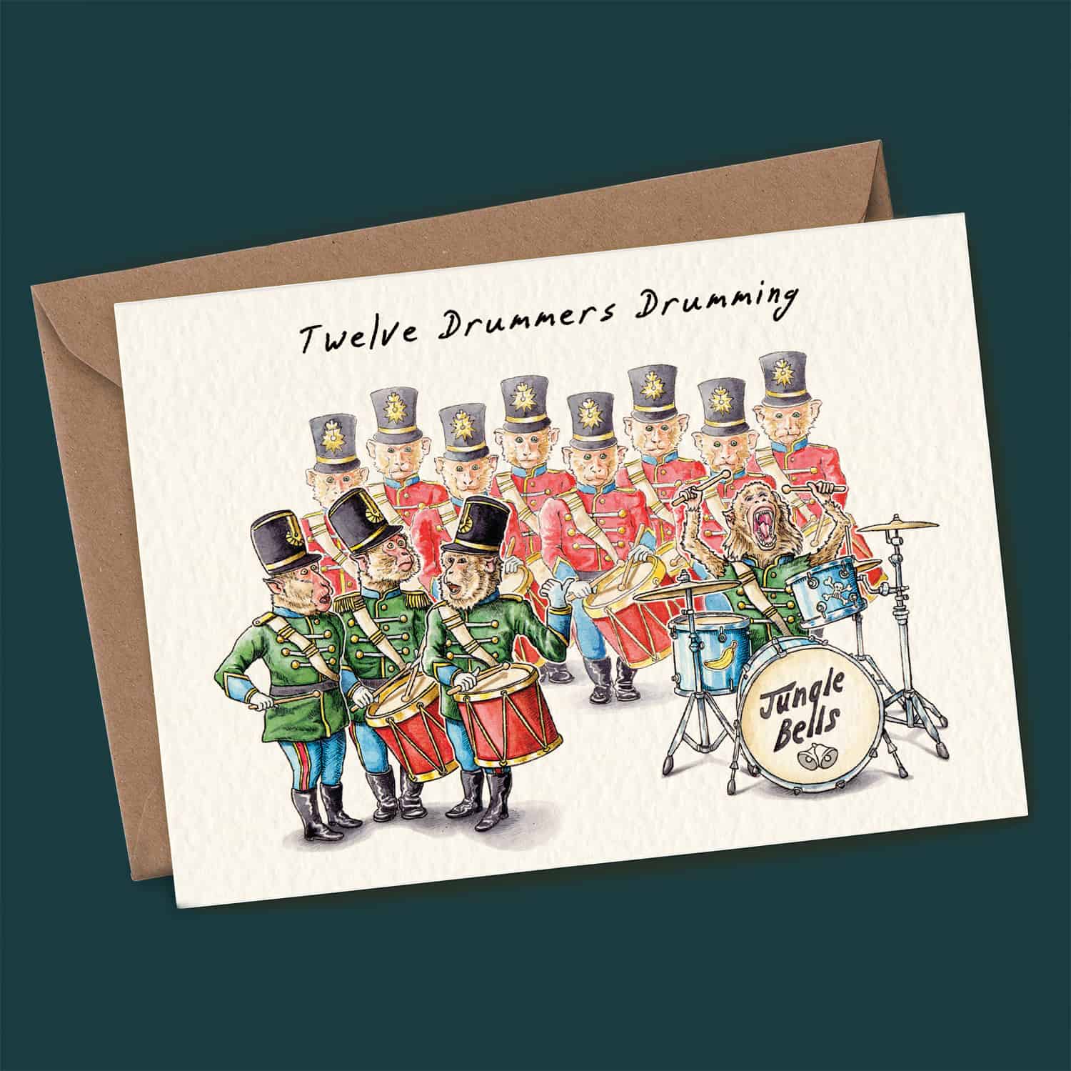 Twelve Drummers Drumming Card
