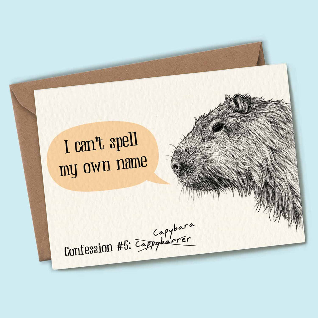 Capybara Confession Card