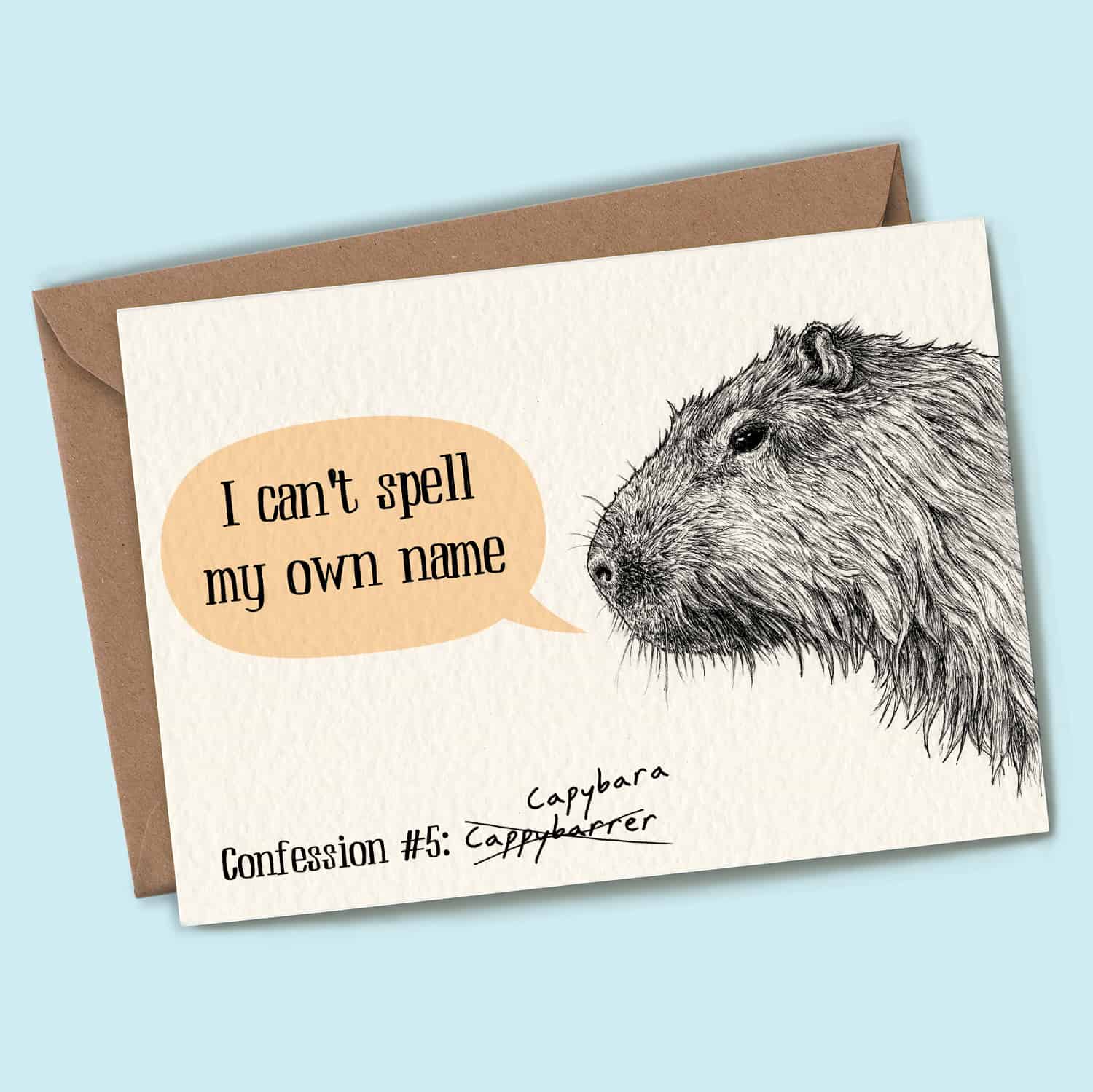 Capybara Confession Card
