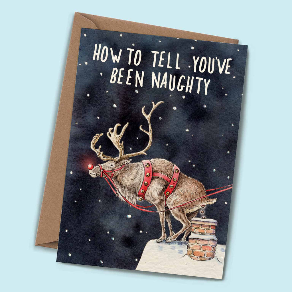 Naughty Christmas Reindeer Card