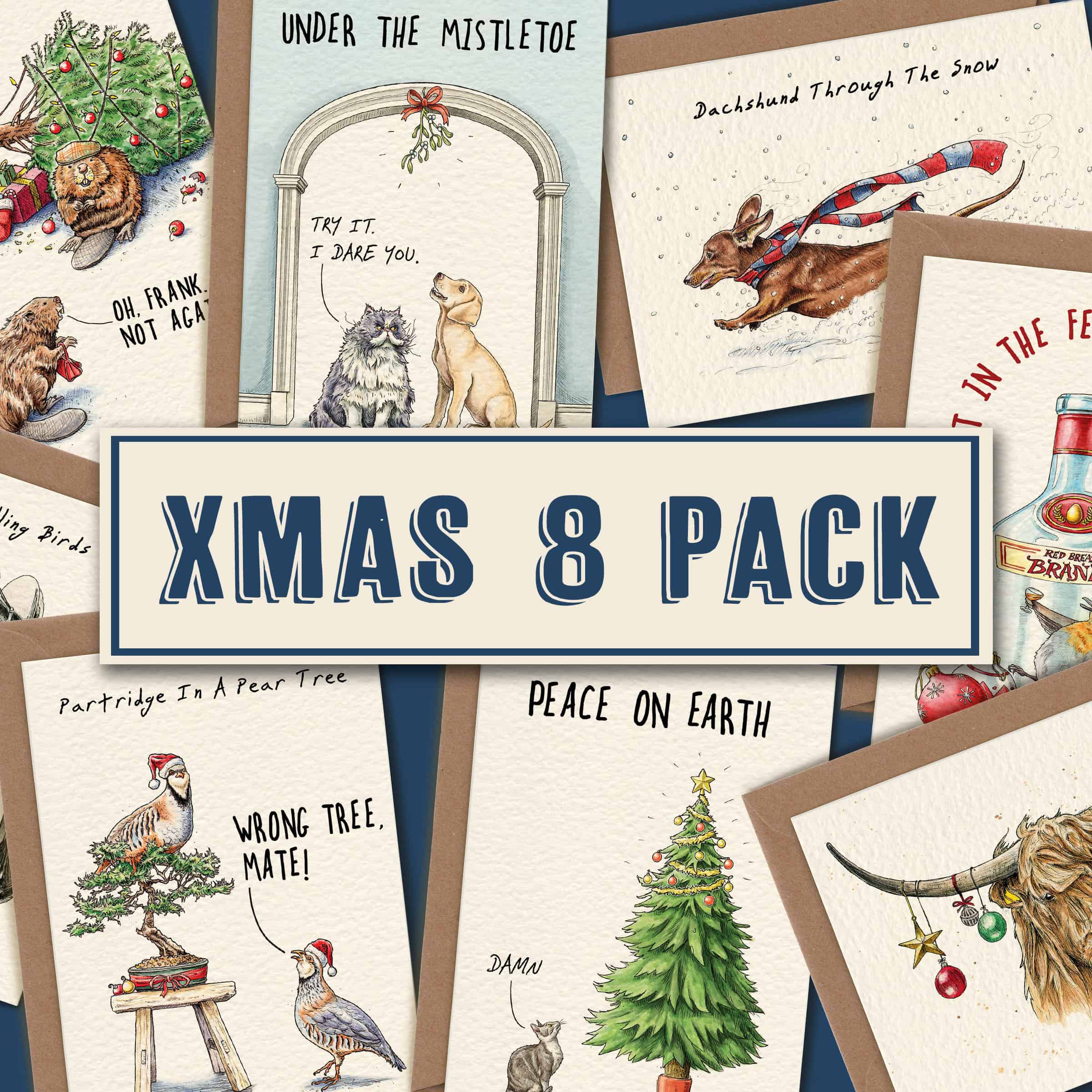 NEW Xmas Cards Set (Pack of 8)