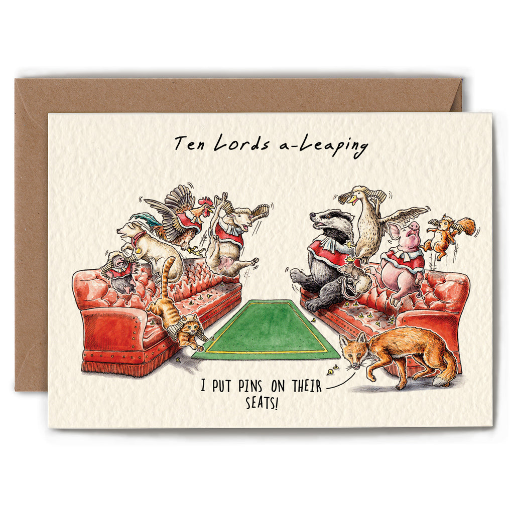 Ten Lords a-Leaping Card