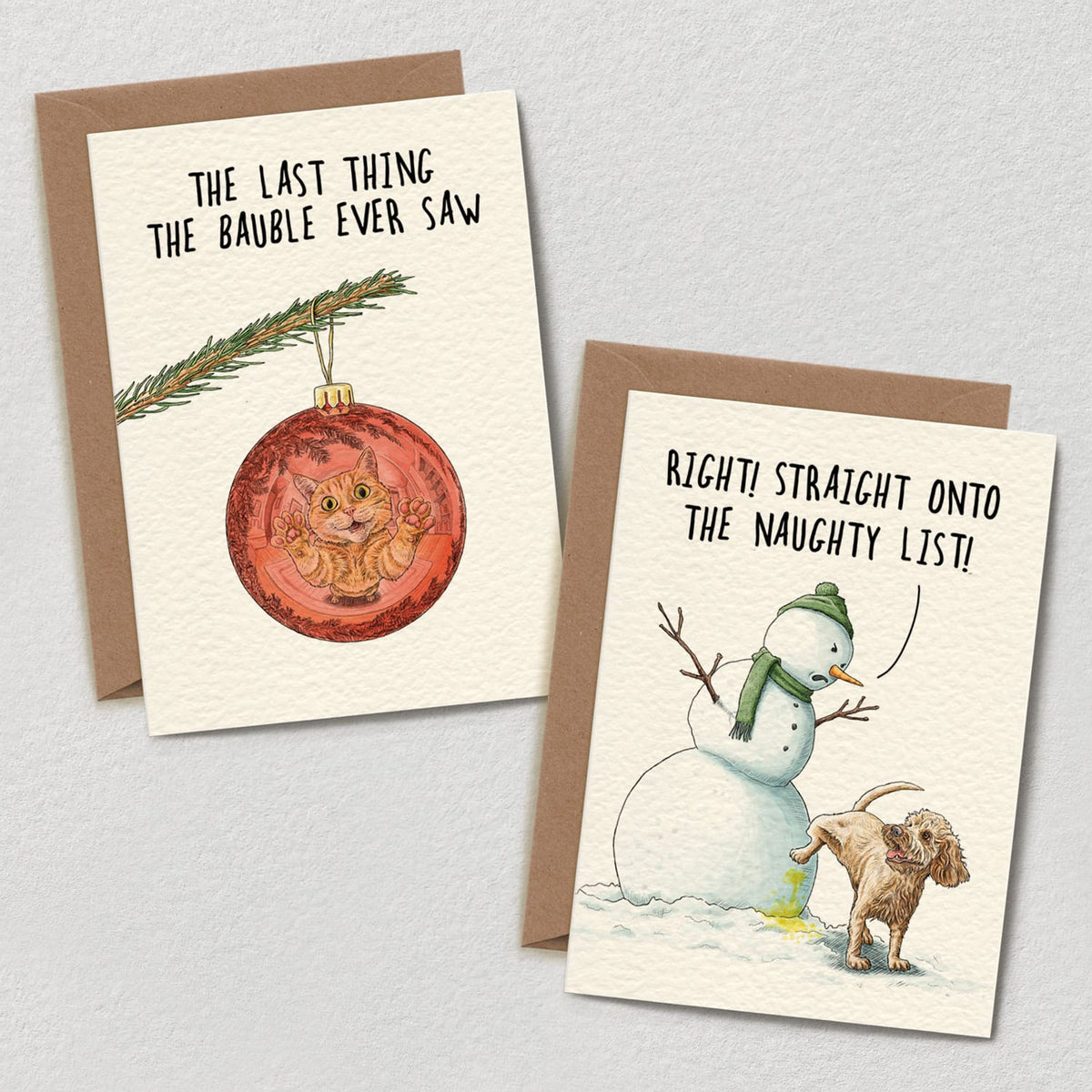 Merry Menagerie Set - Set of 6 Christmas Cards