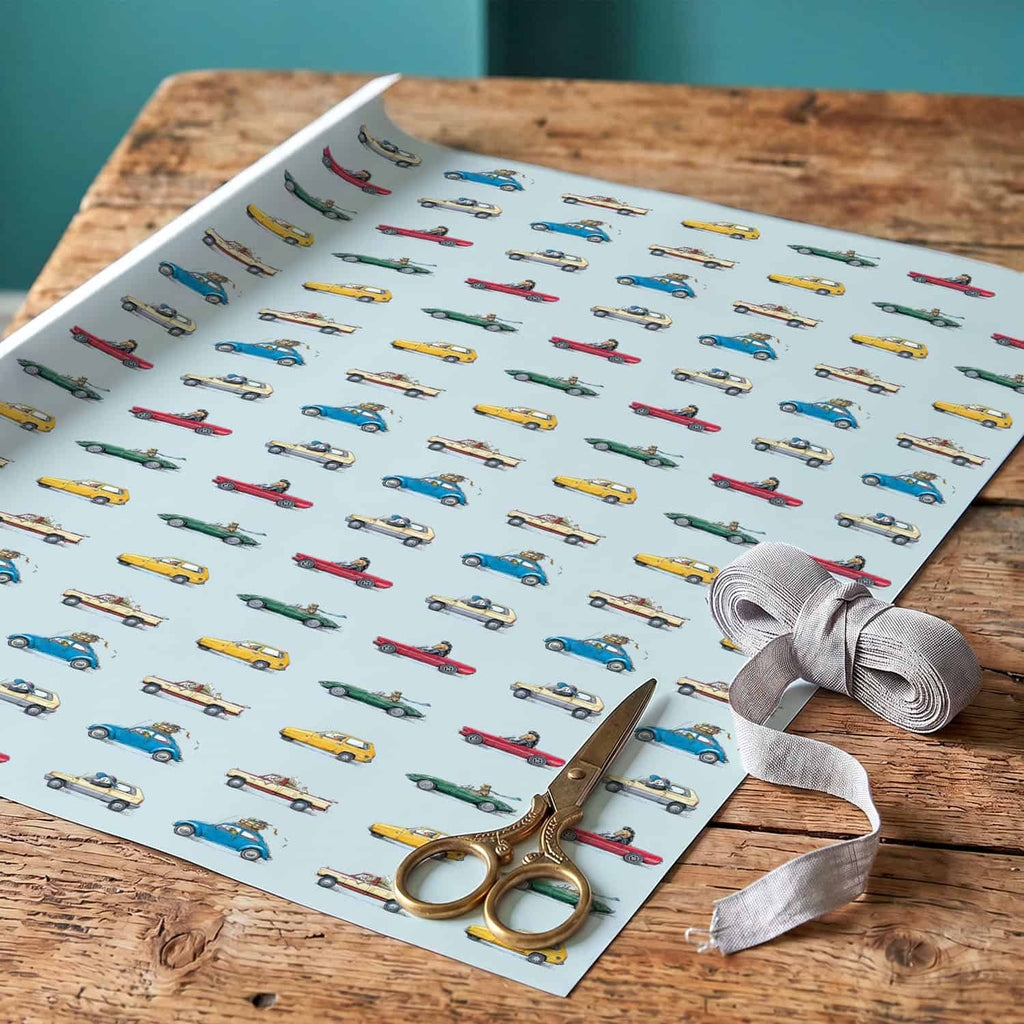 Animal Cars Gift Wrap