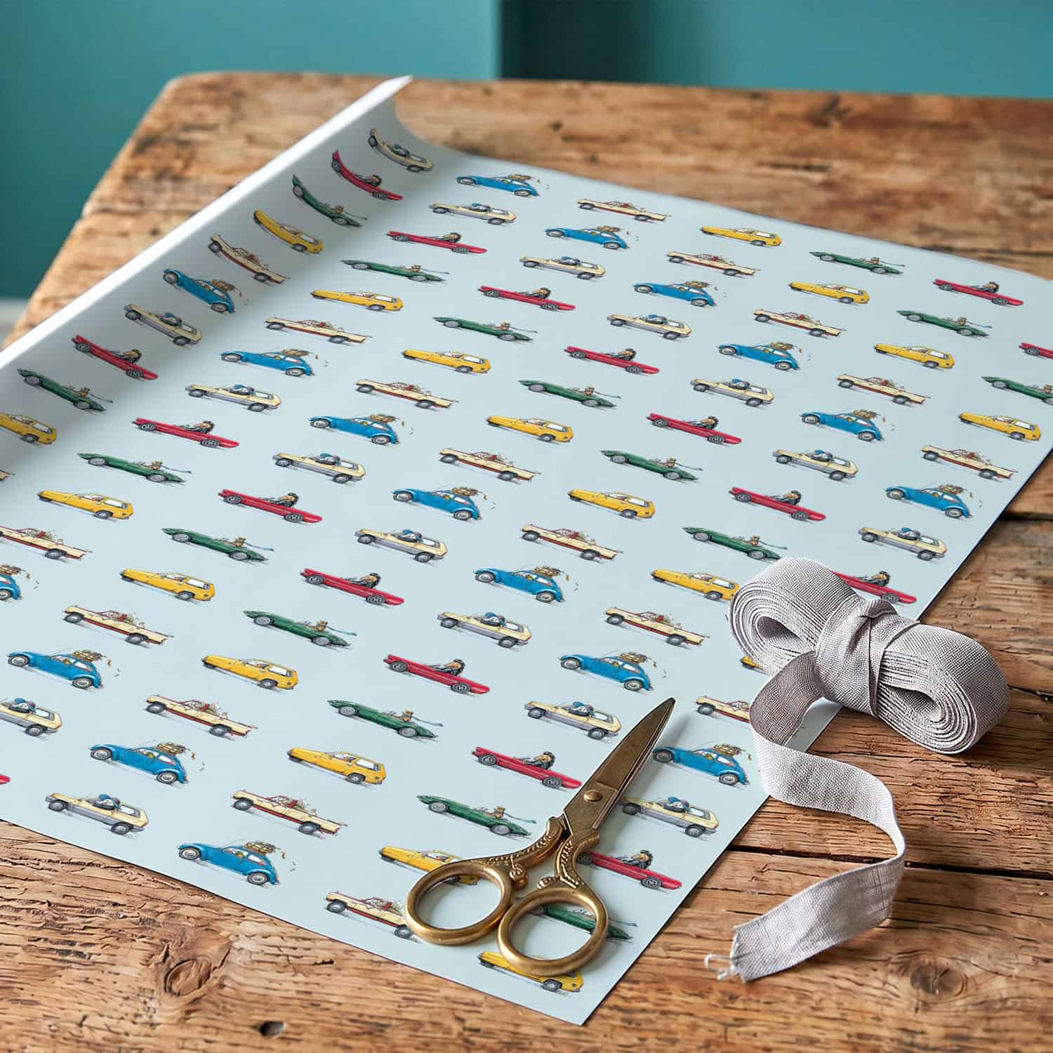 Animal Cars Gift Wrap