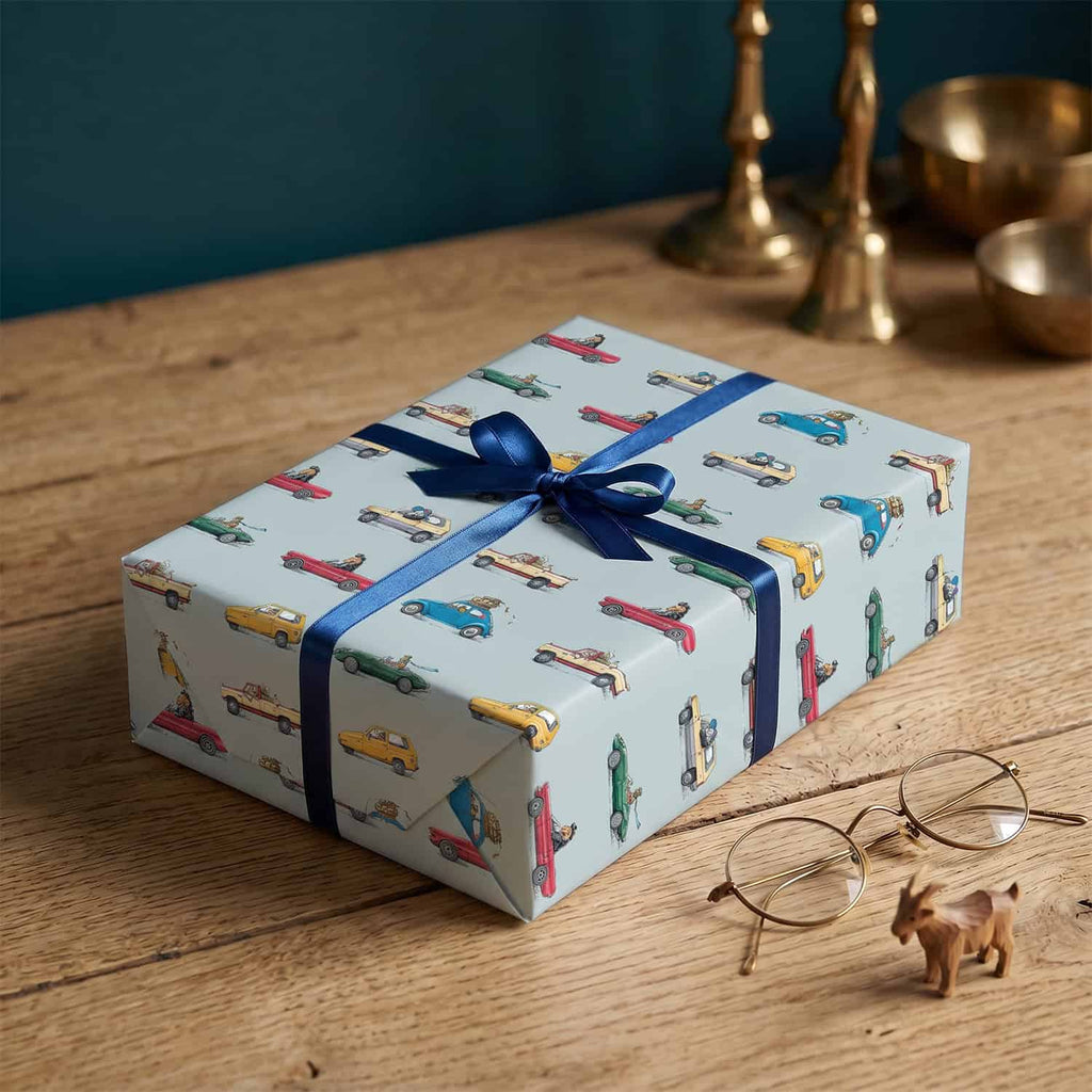Animal Cars Gift Wrap
