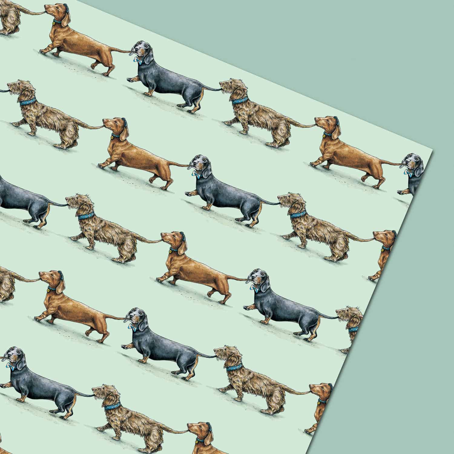 String of Sausage Dogs Gift Wrap