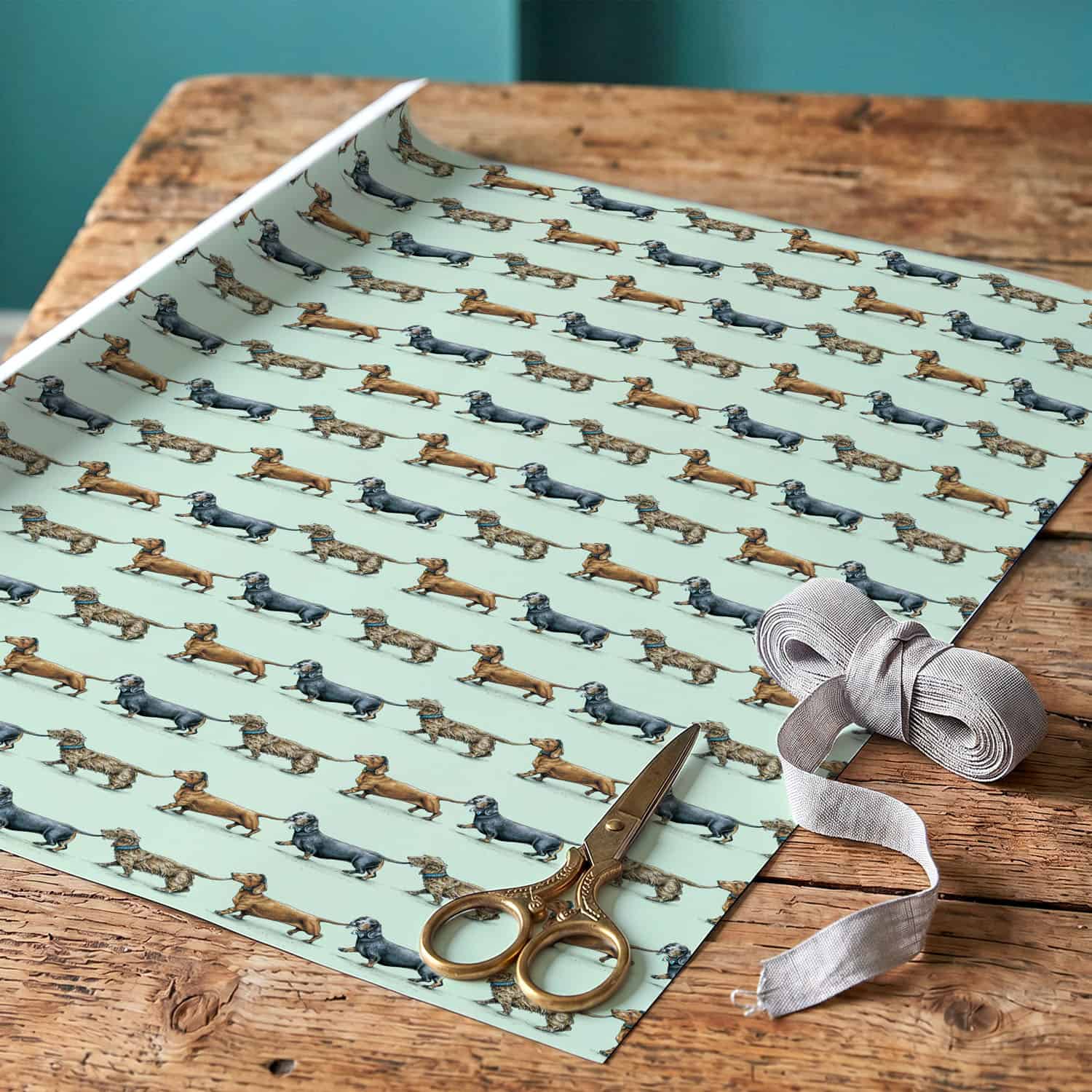 String of Sausage Dogs Gift Wrap