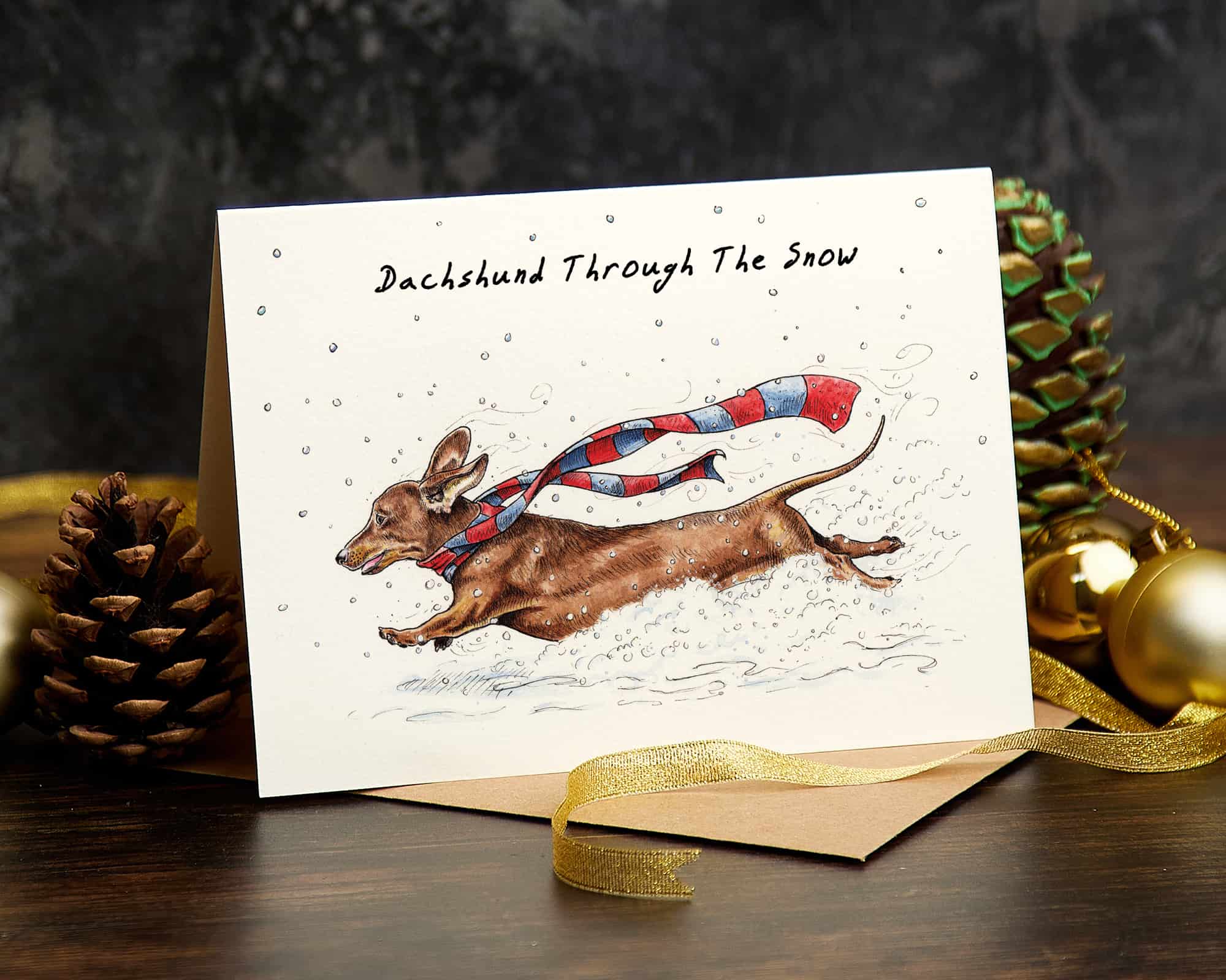 Dachshund Through The Snow Card
