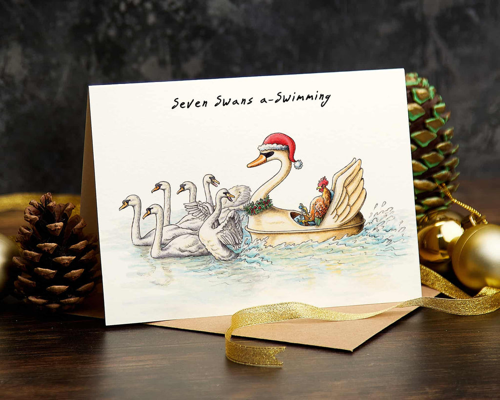 Seven Swans a-Swimming Card