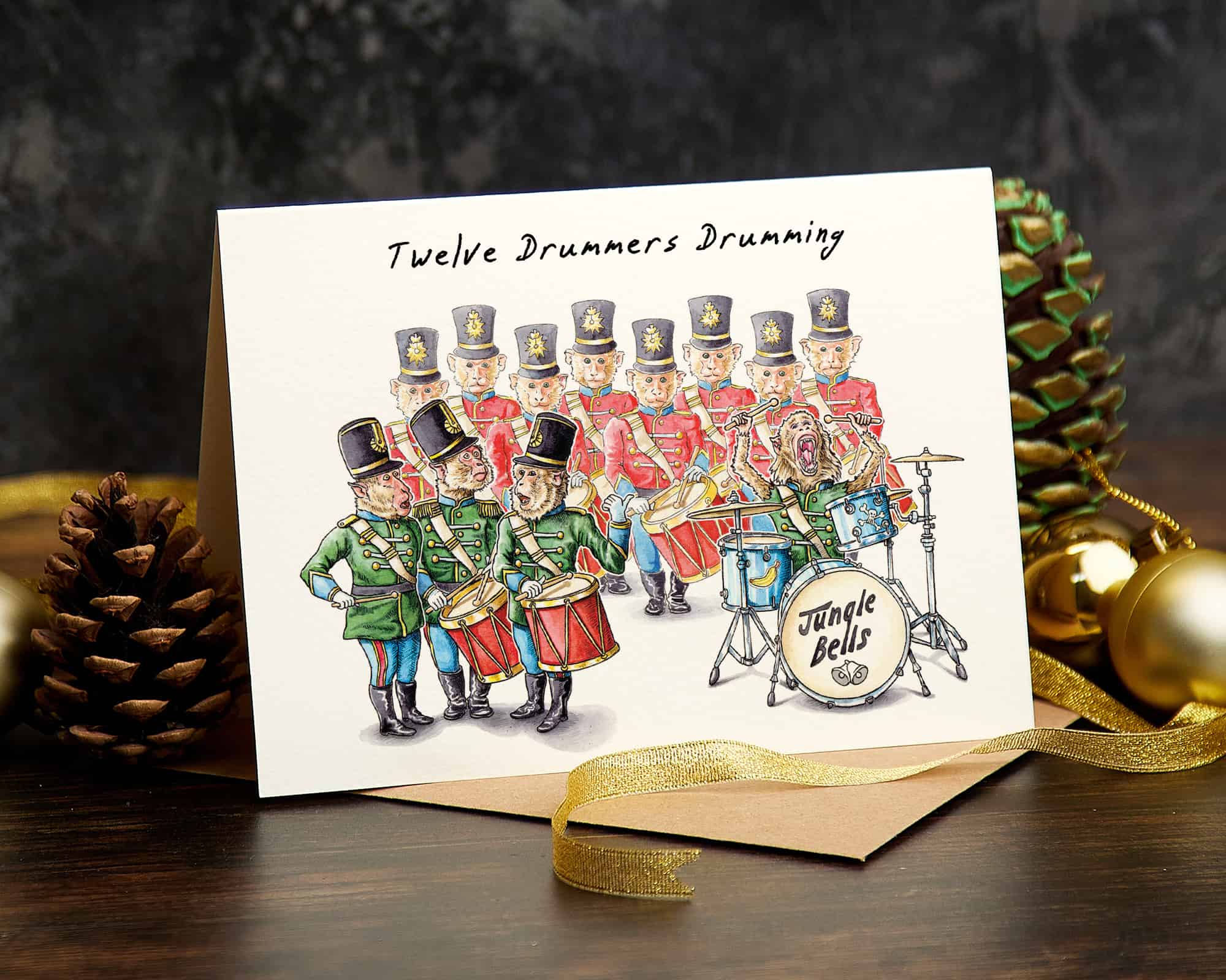 Twelve Drummers Drumming Card