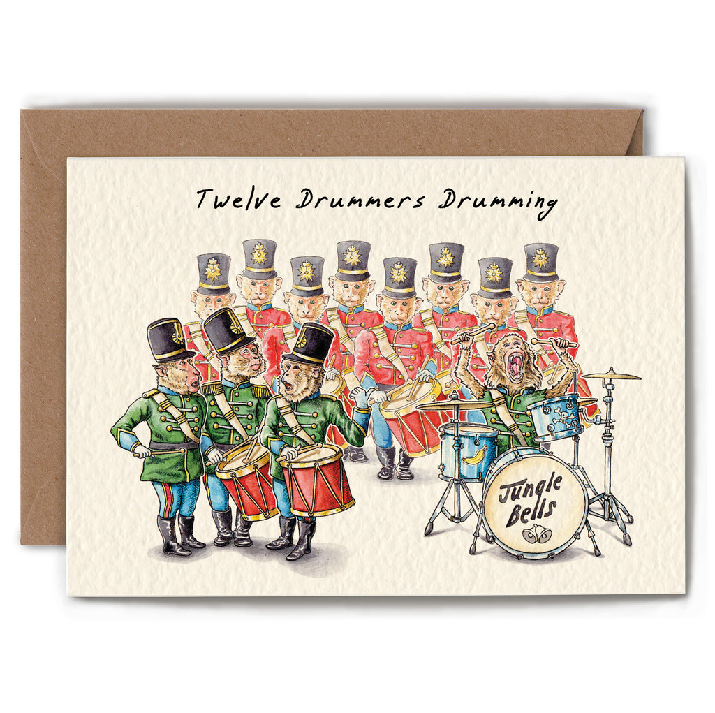 Twelve Drummers Drumming Card