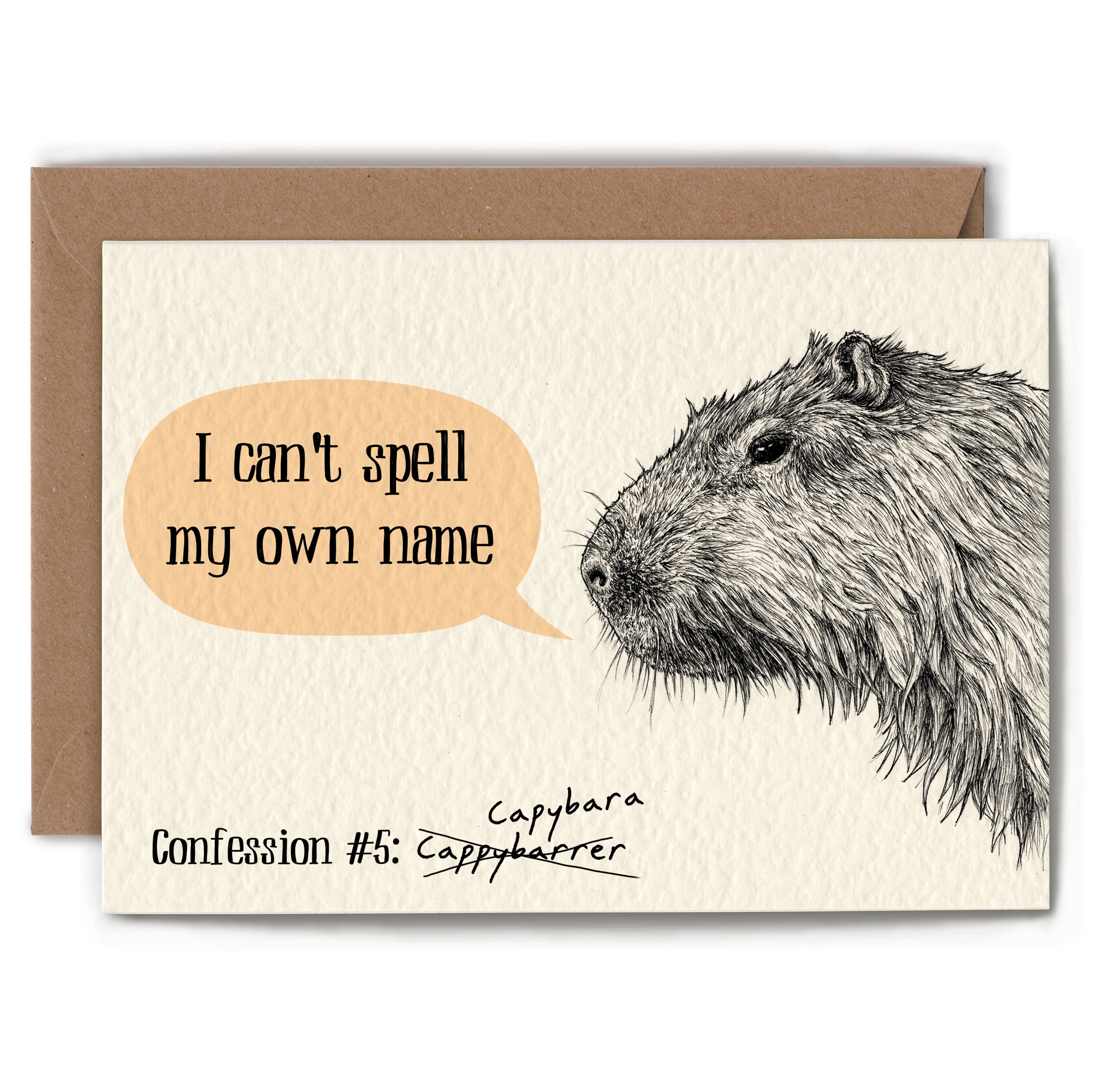 Capybara Confession Card