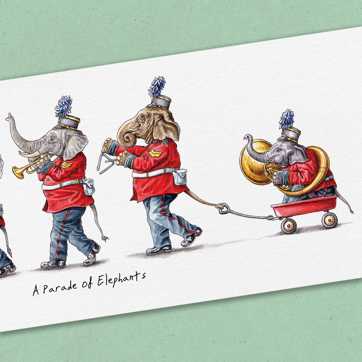 A Parade Of Elephants Print