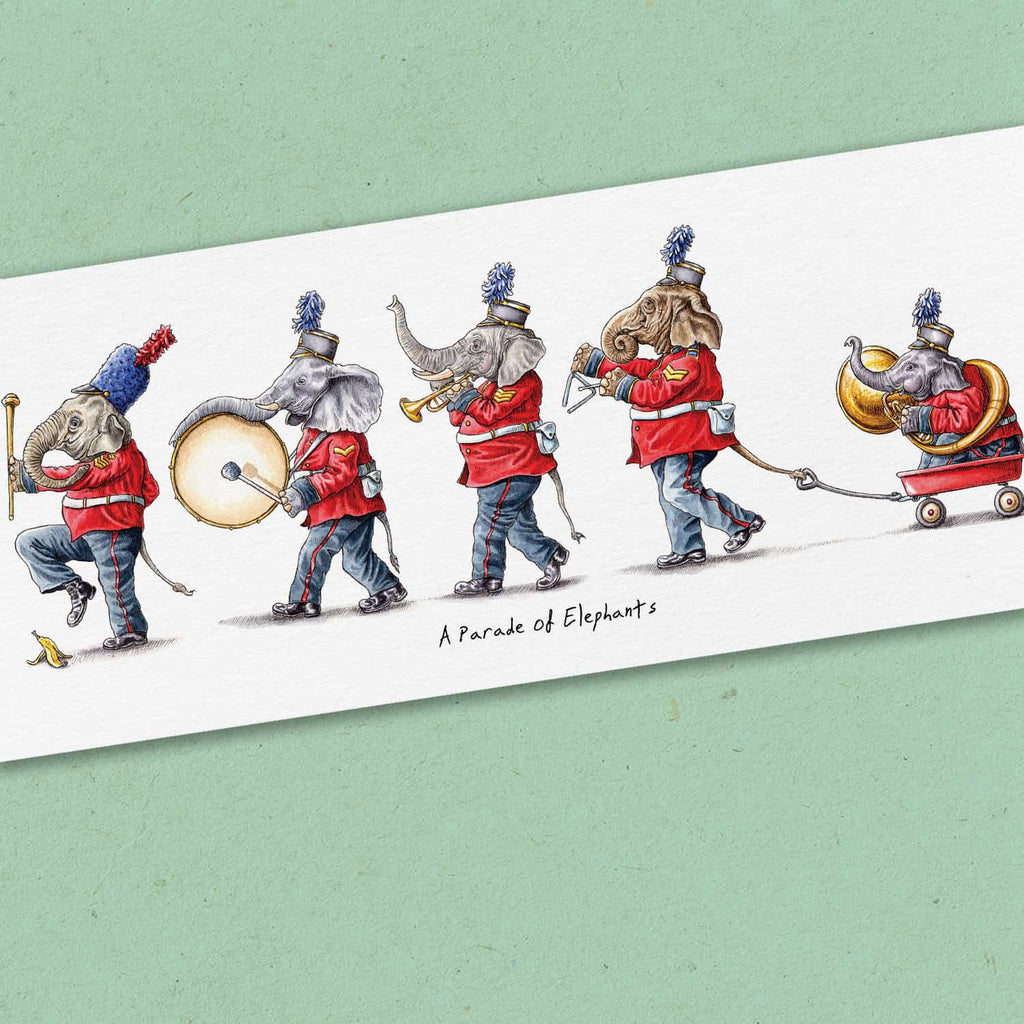 A Parade Of Elephants Print