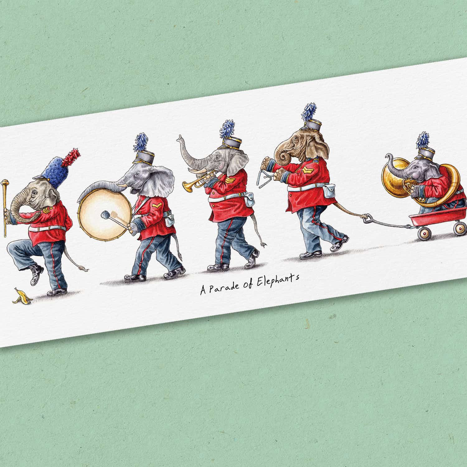 A Parade Of Elephants Print