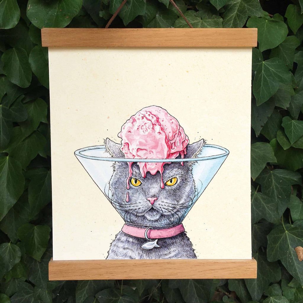Ice Cream 'Cone Of Shame' Print