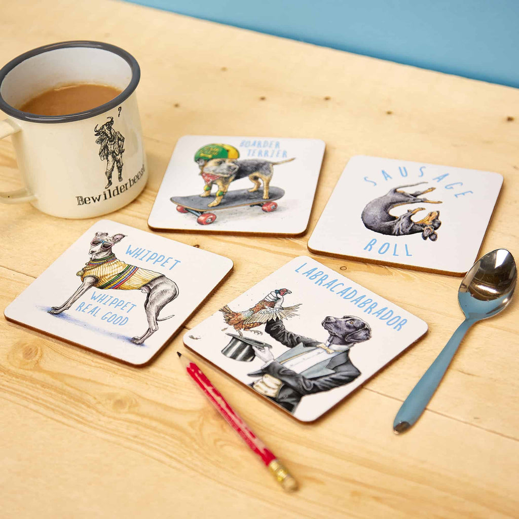 Mixed Dog Coasters Set