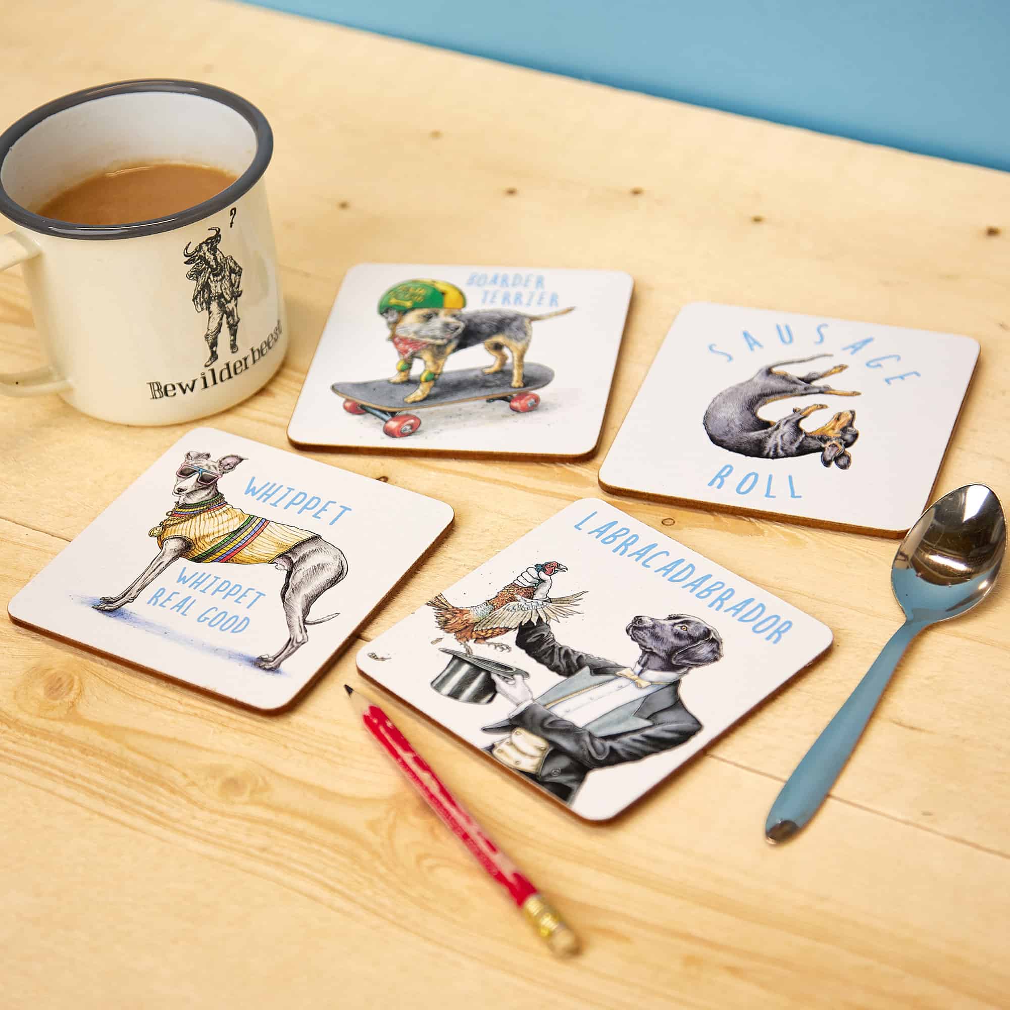 Mixed Dog Coasters Set