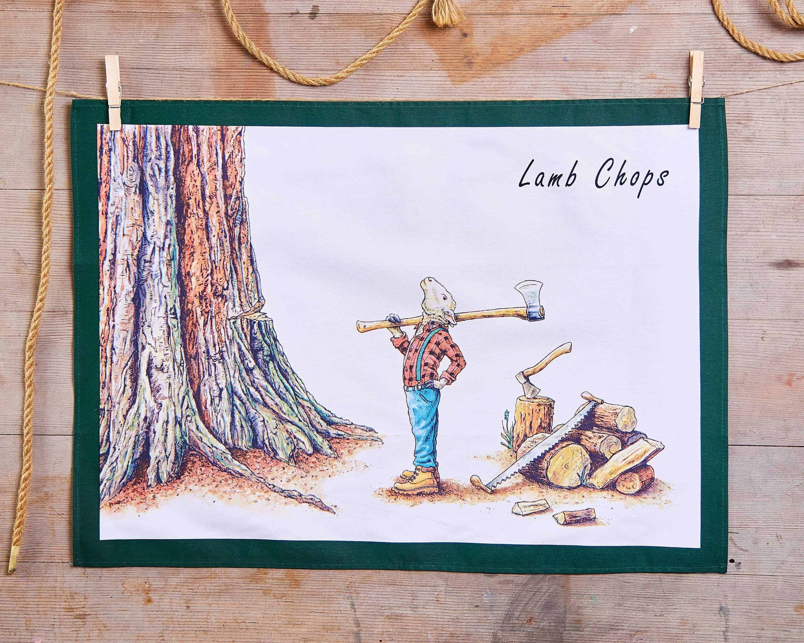 Lamb Chops Tea Towel