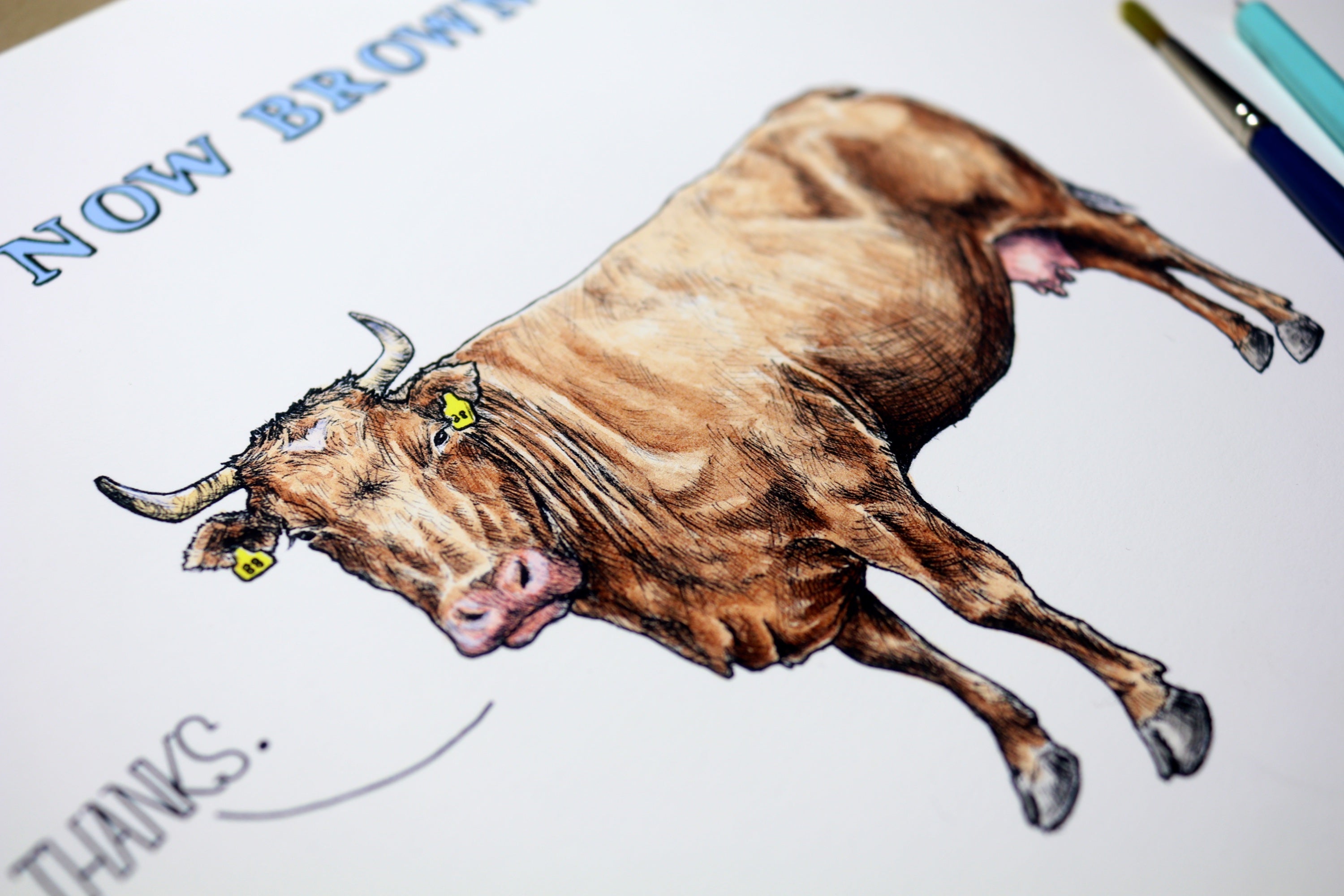 How Now Brown Cow Print