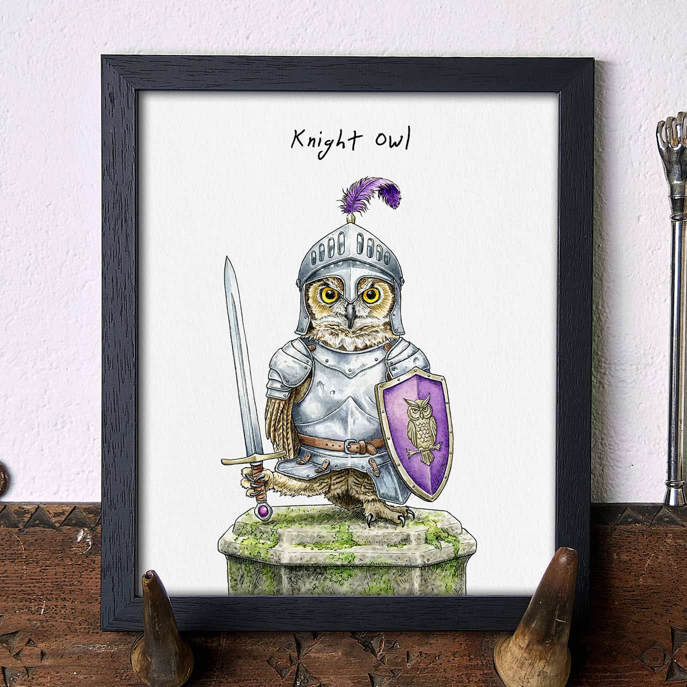 Knight Owl Print