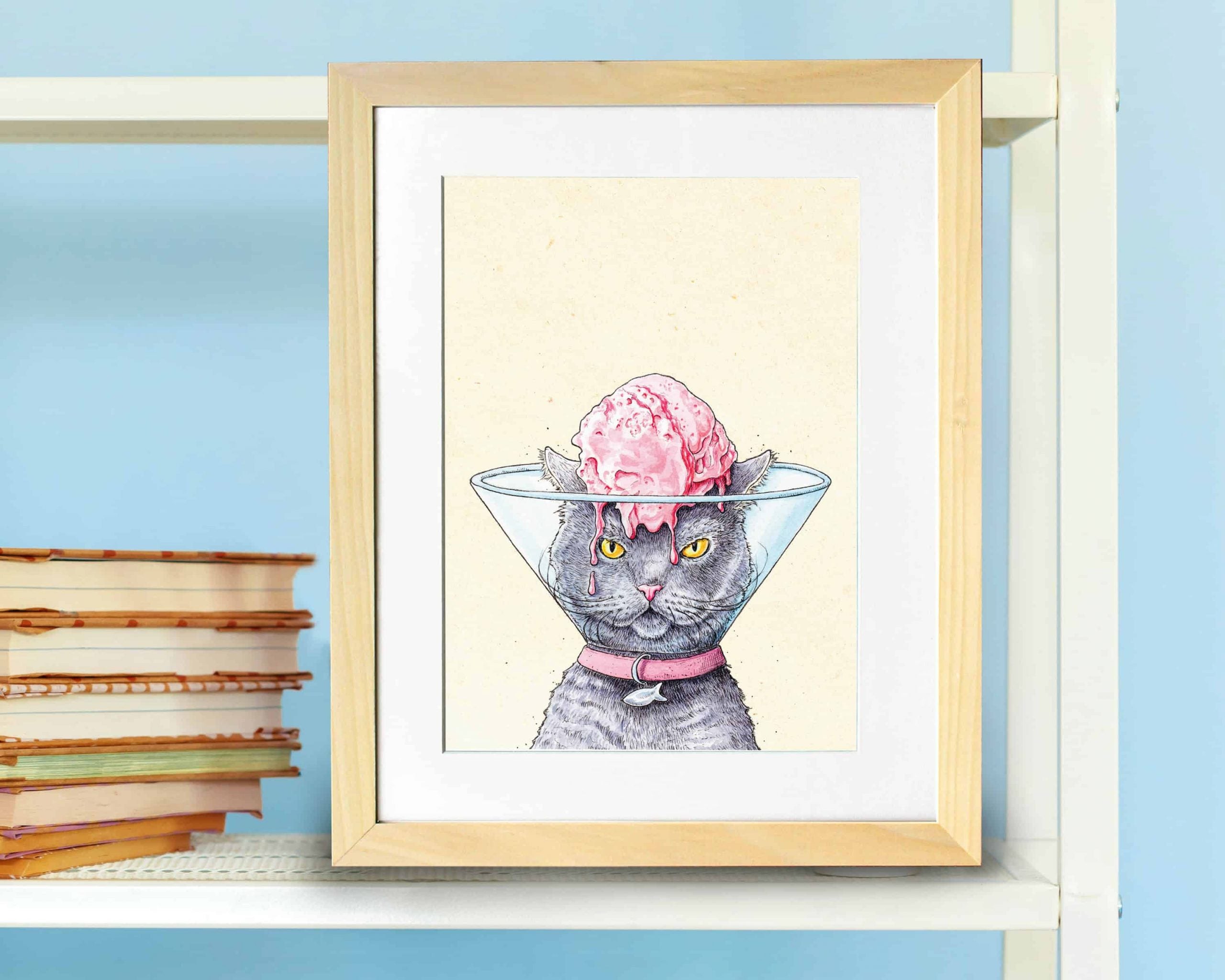 Ice Cream 'Cone Of Shame' Print
