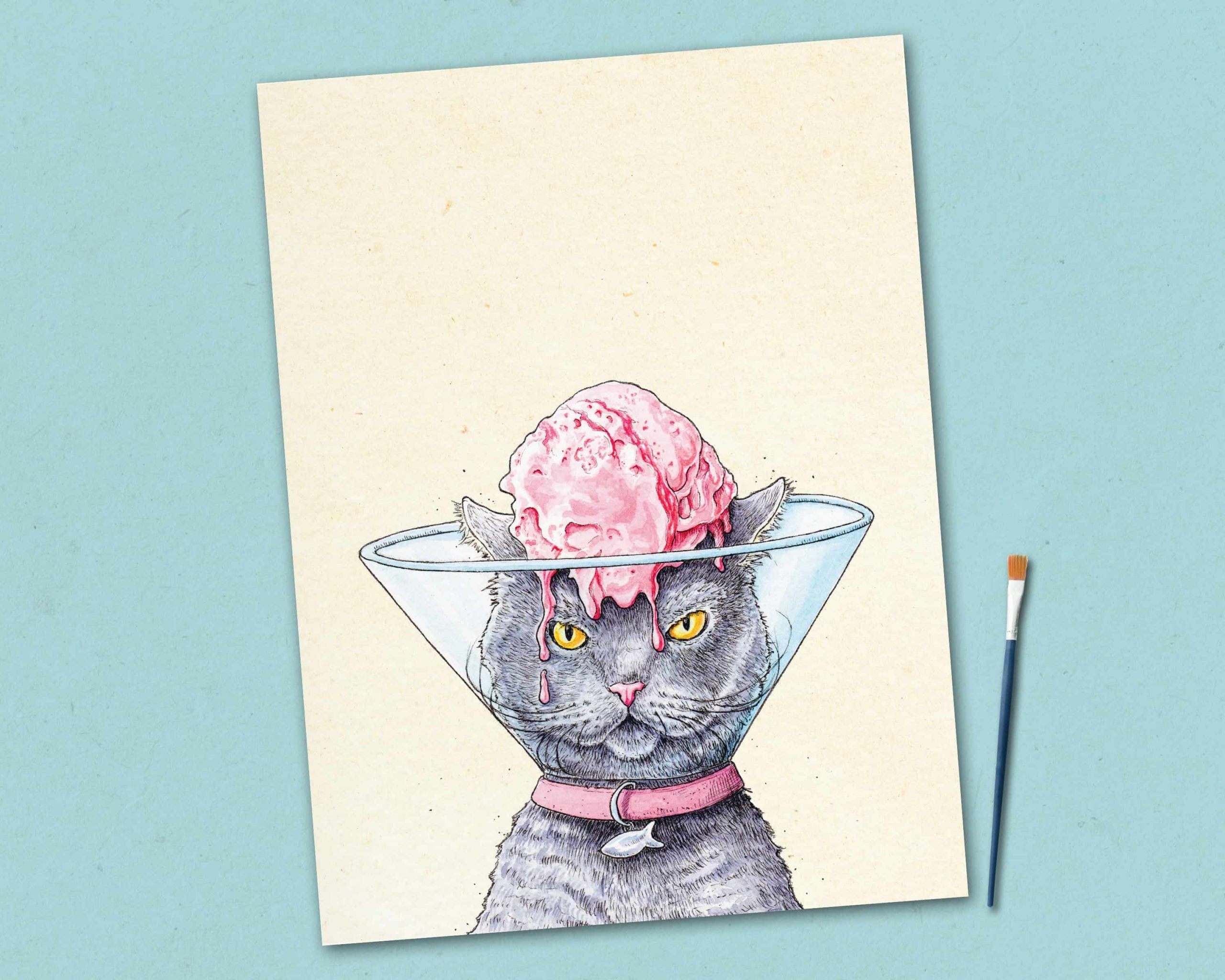 Ice Cream 'Cone Of Shame' Print (Large)