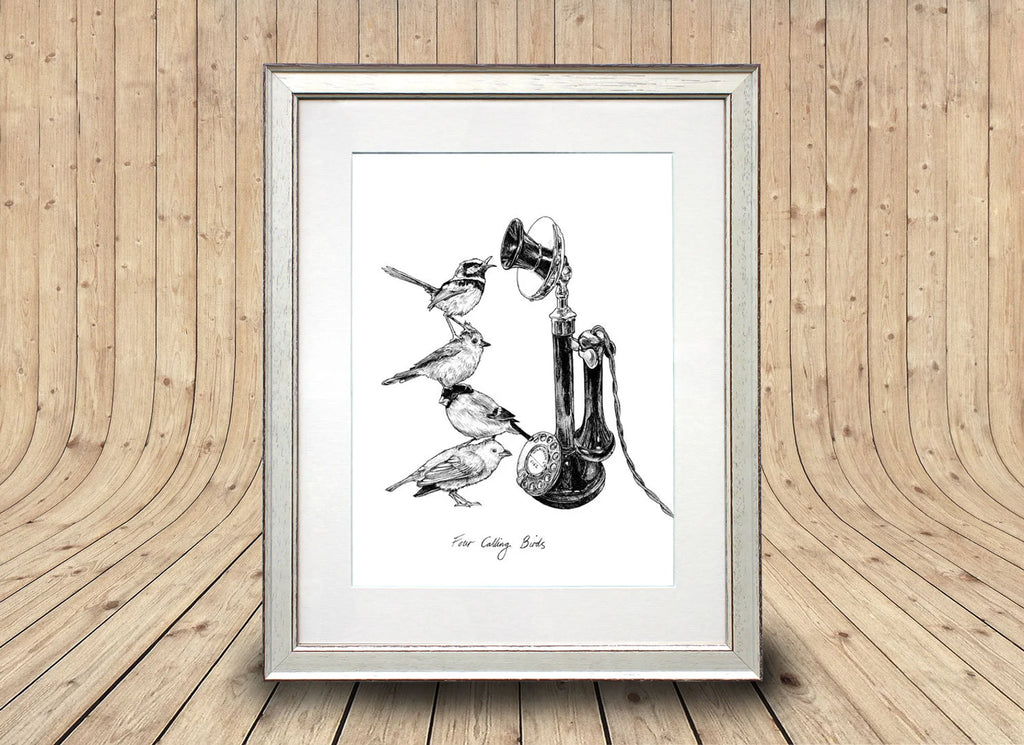 Four Calling Birds Print