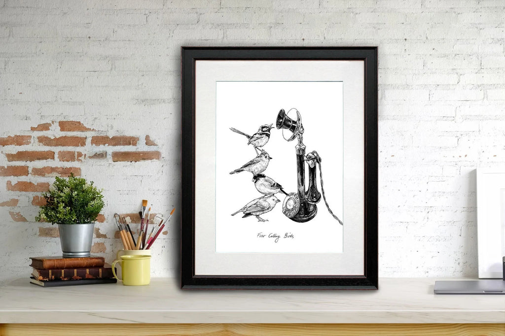 Four Calling Birds Print