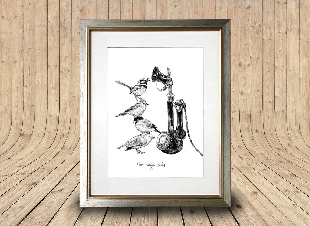 Four Calling Birds Print