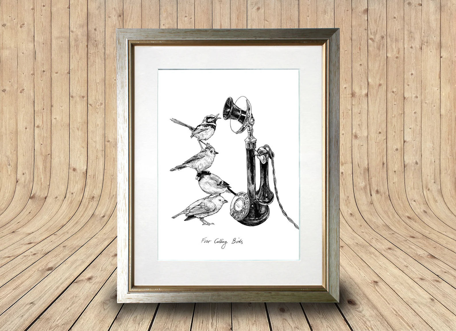 Four Calling Birds Print
