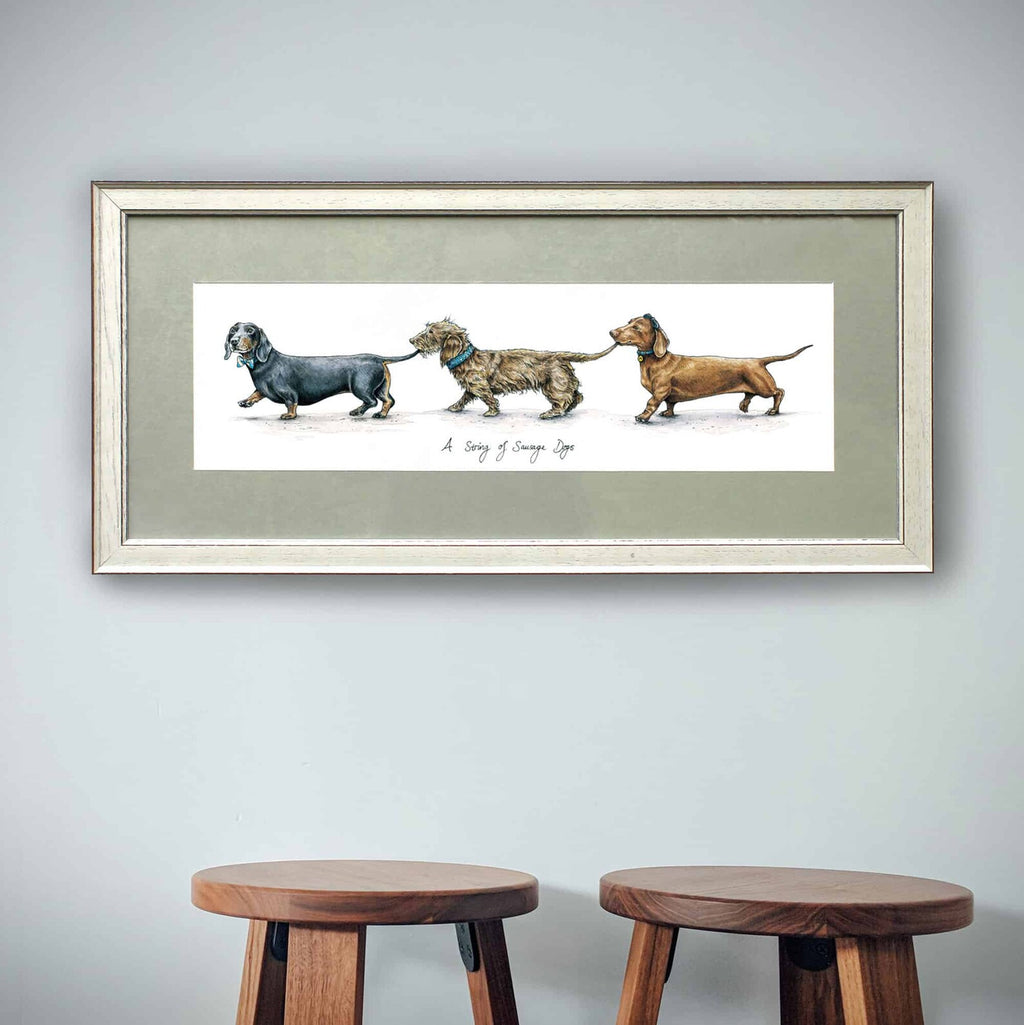 A String Of Sausage Dogs (Small) Print