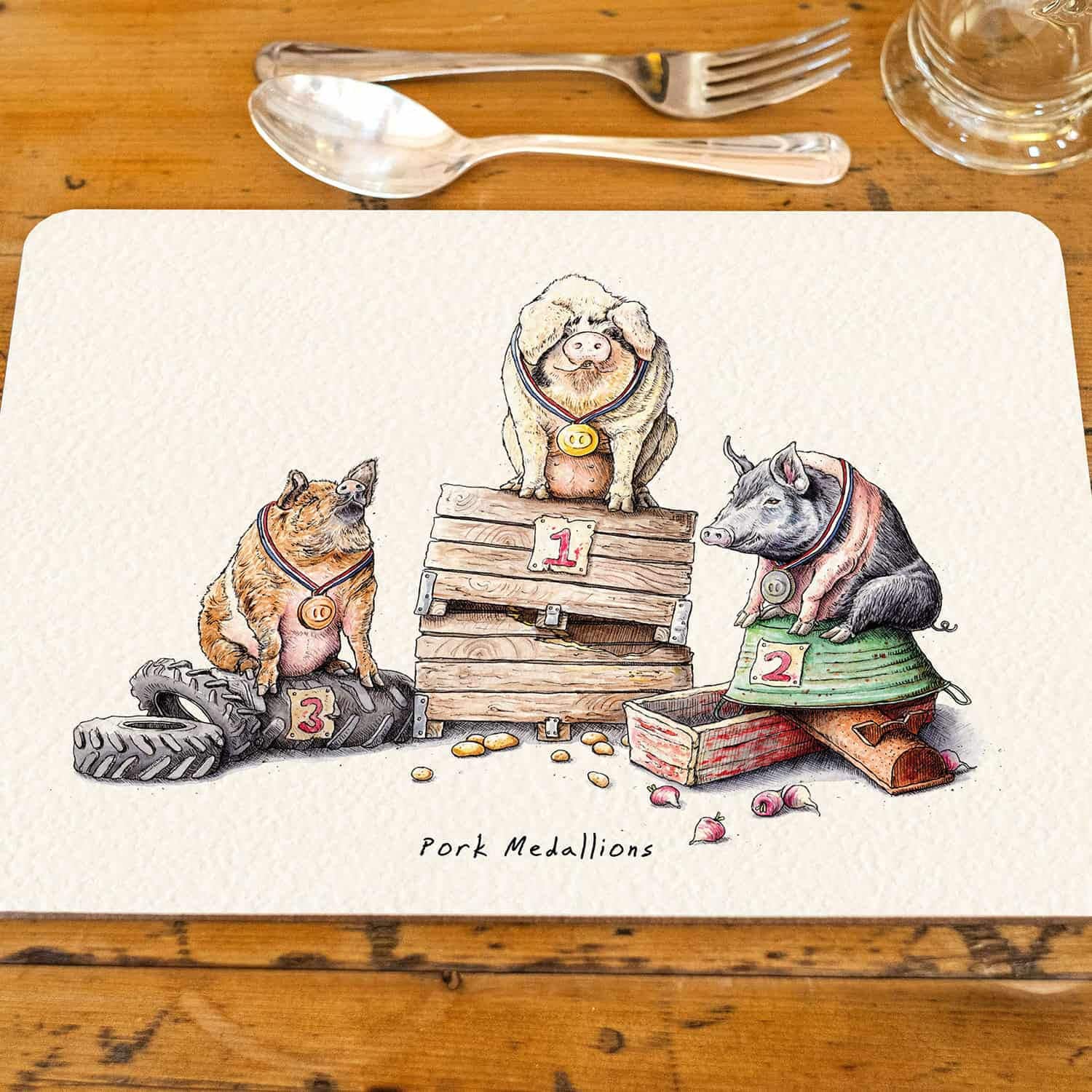 Placemat kurk, wit, slang, zwart, modern design, biologie, oude illustratie, groot, 39,5 x 28,5 cm