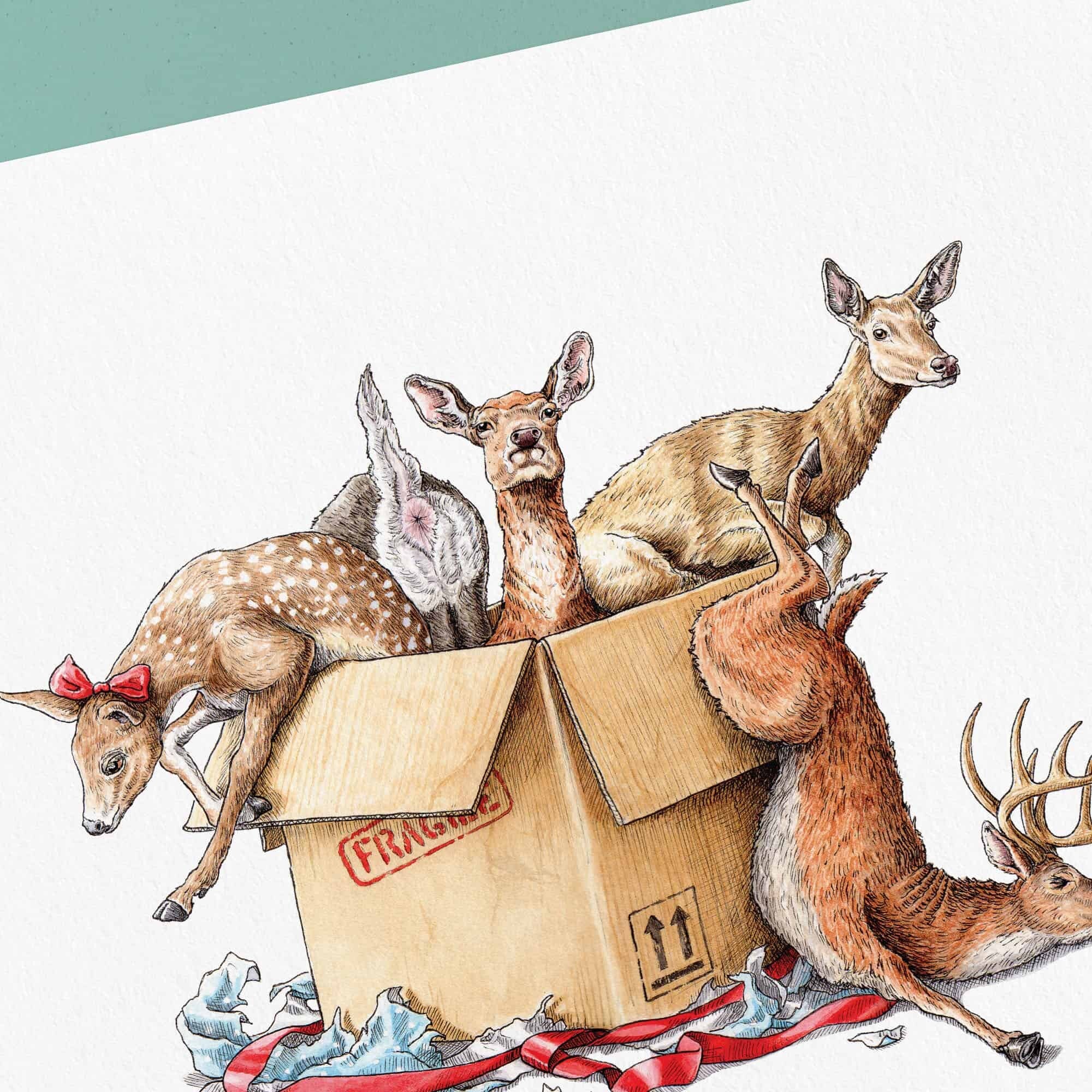 A Parcel of Deer Print