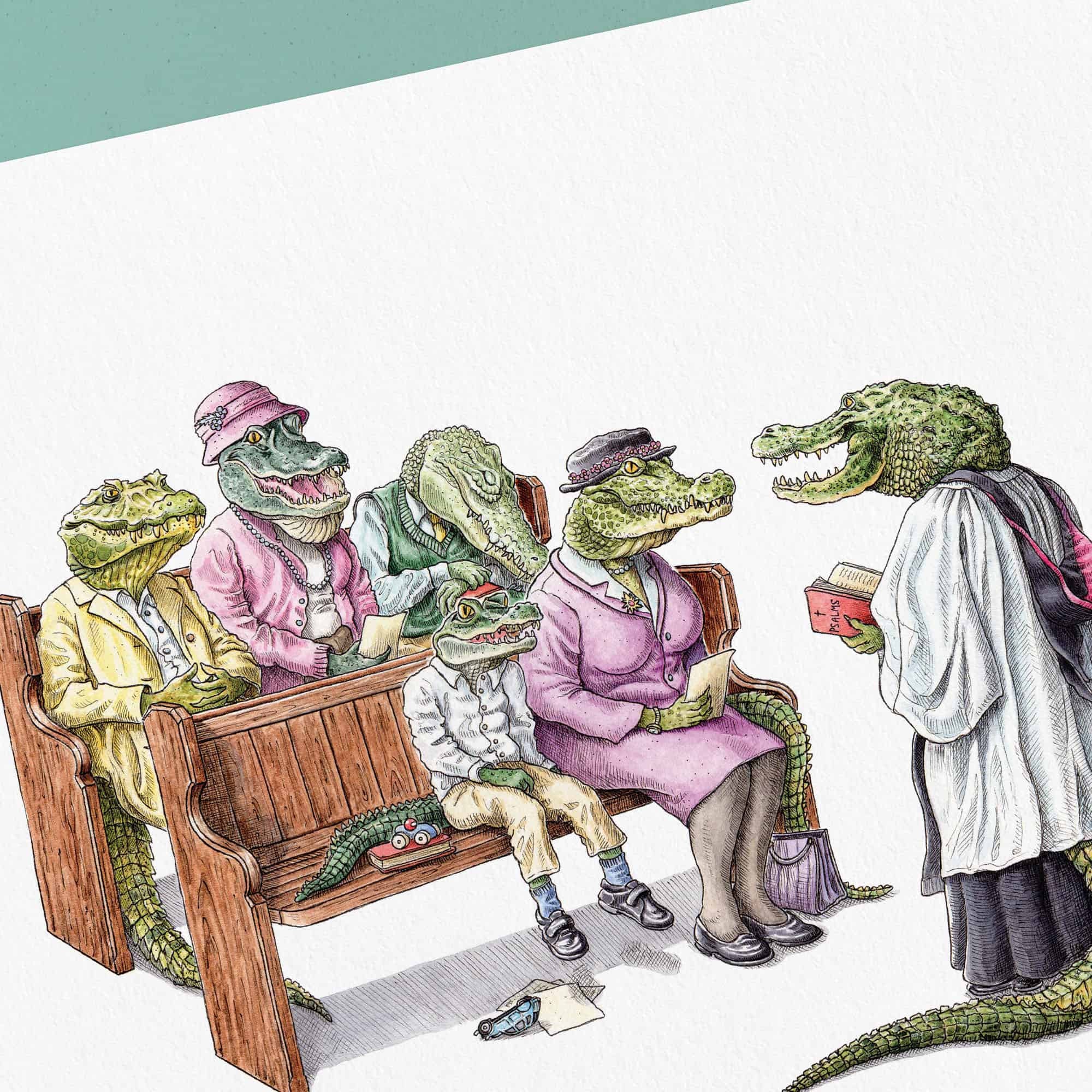 A Congregation Of Alligators Print