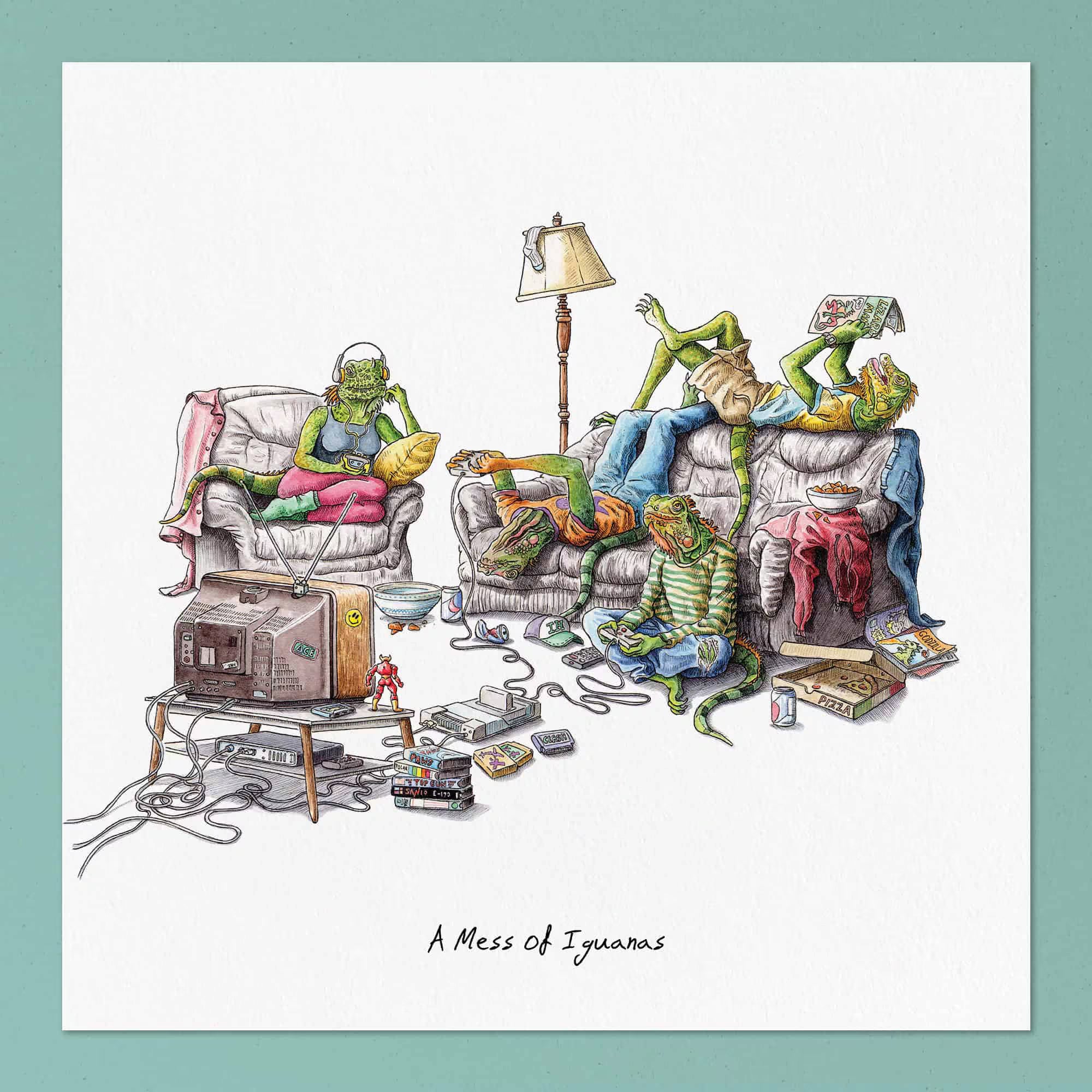 A Mess of Iguanas Print