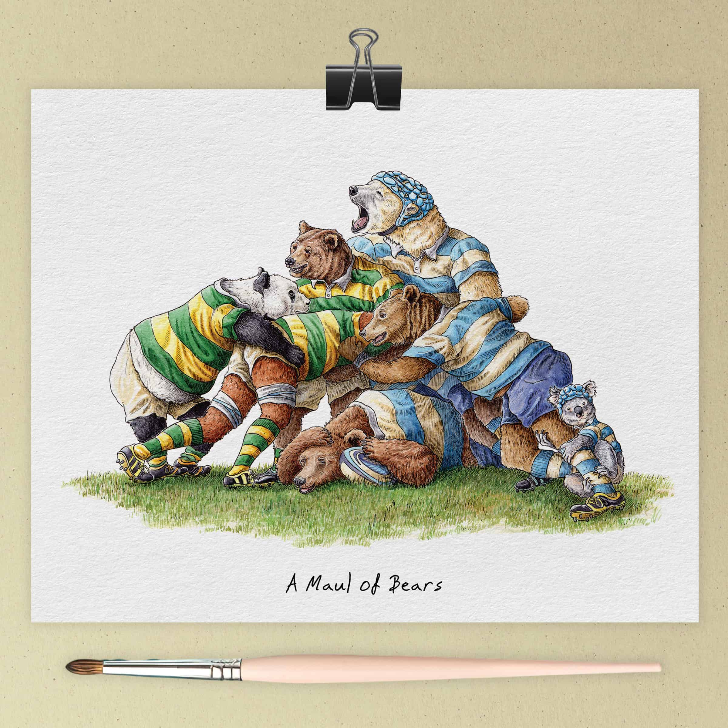 A Maul Of Bears Print