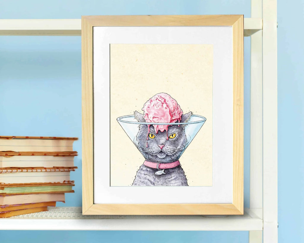 Ice Cream 'Cone Of Shame' Print