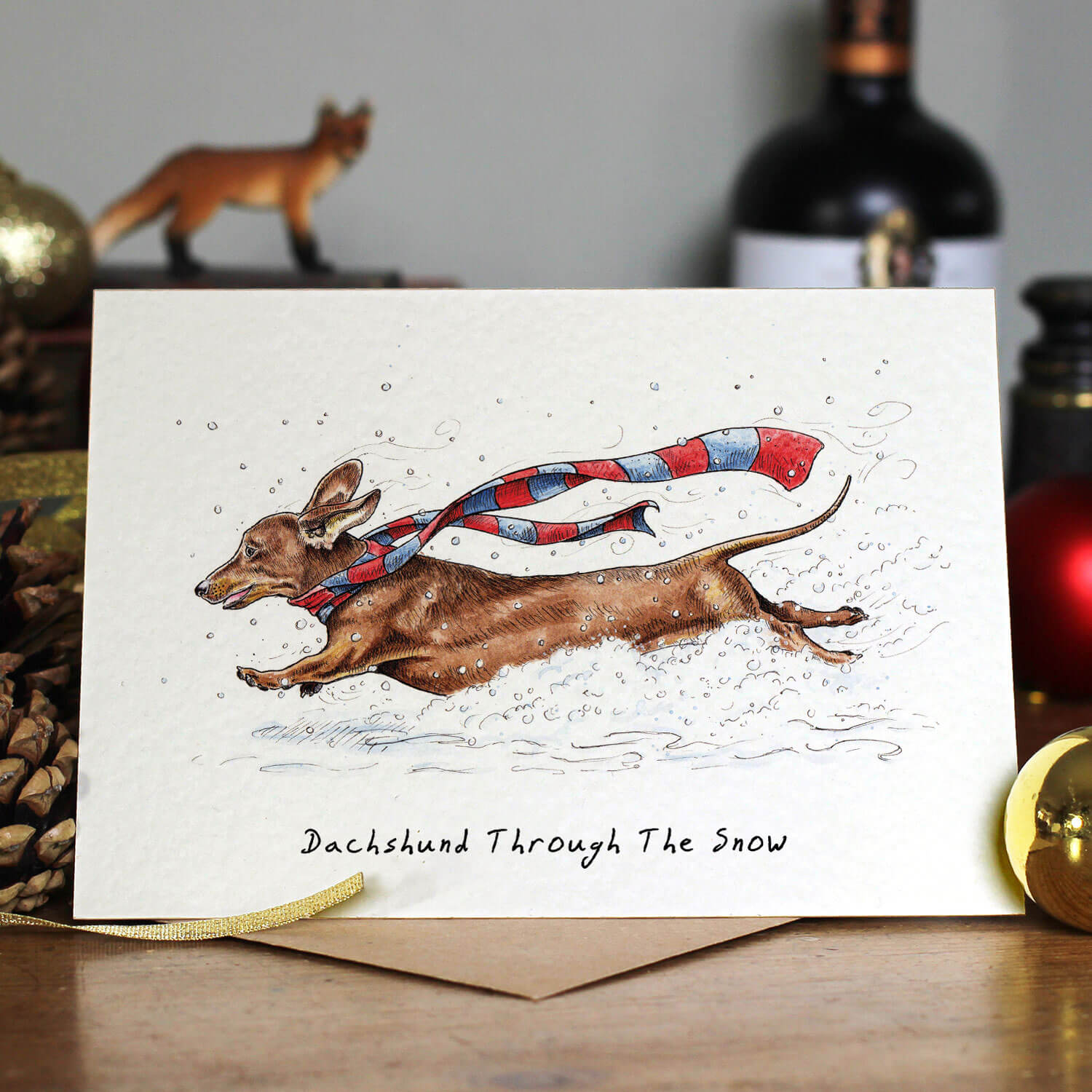 Dachshund Through The Snow Card Bewilderbeest