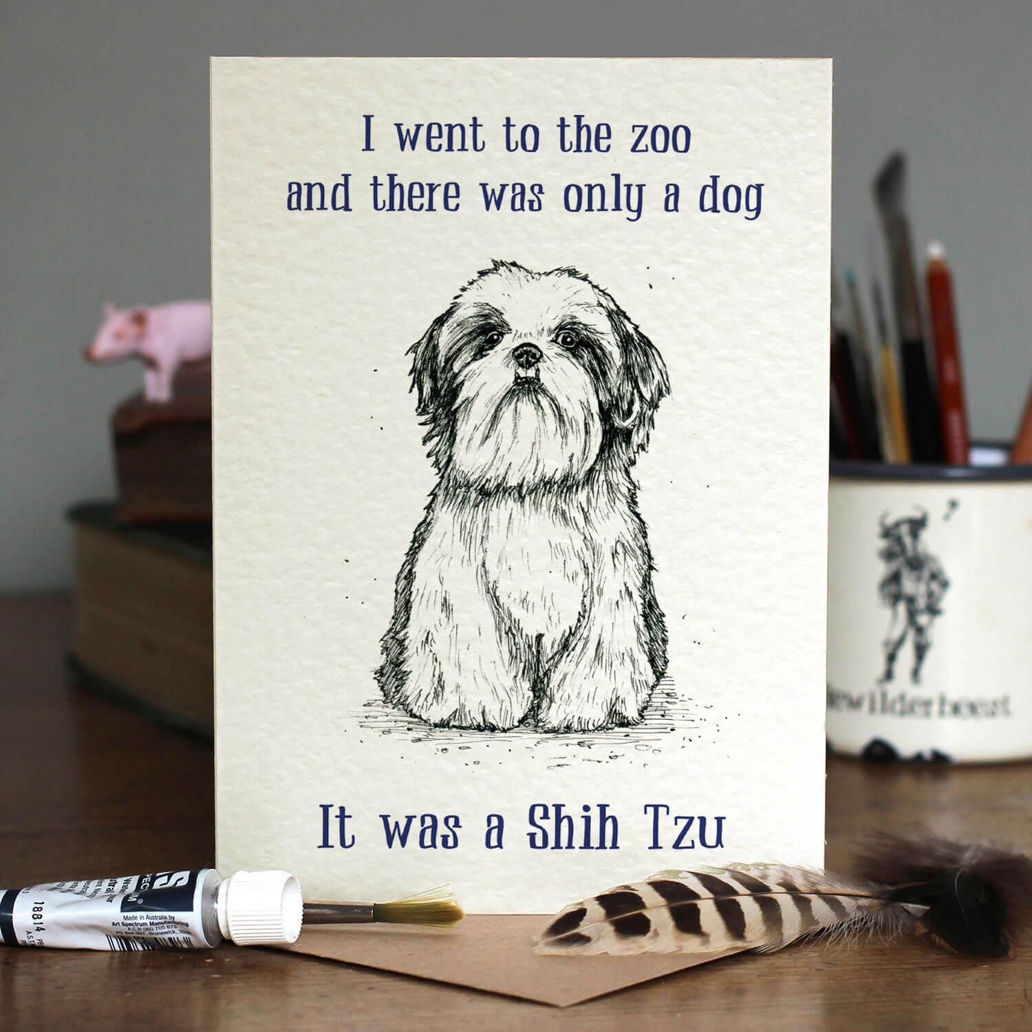 Shih Tzu Card Funny Shih Tzu Card Bewilderbeest