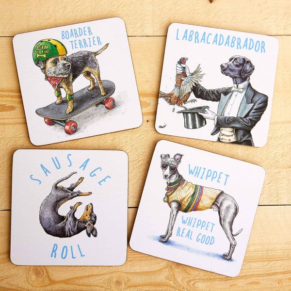 Mixed Dog Coasters Set