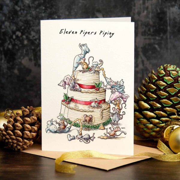 Eleven Pipers Piping Card